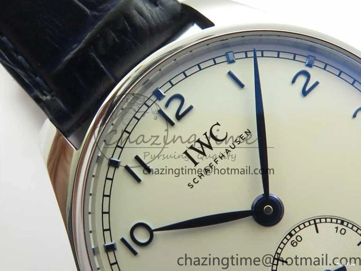 MIROTIME 0409 Packable Portuguese IW358304 ZF 1:1 Best Edition SS White Dial Blue Markers on Leather Strap A 7079